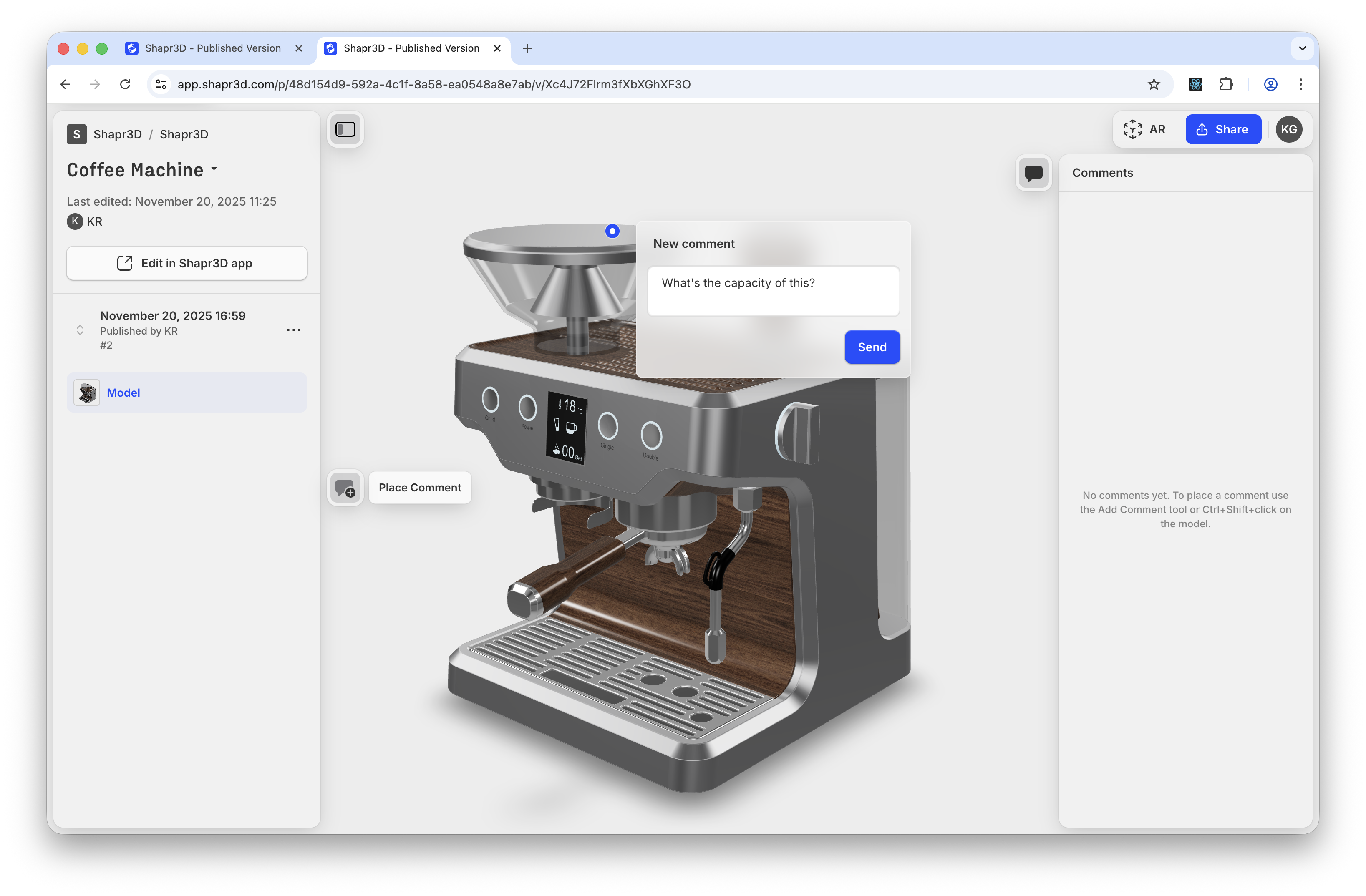 Shapr3D UI on iPad and desktop